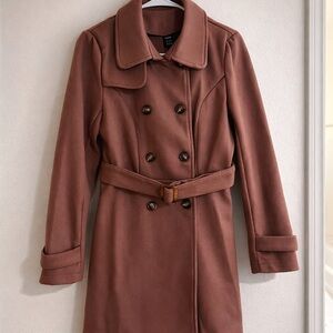 Double-Breasted Mauve Lightweight Trench Coat